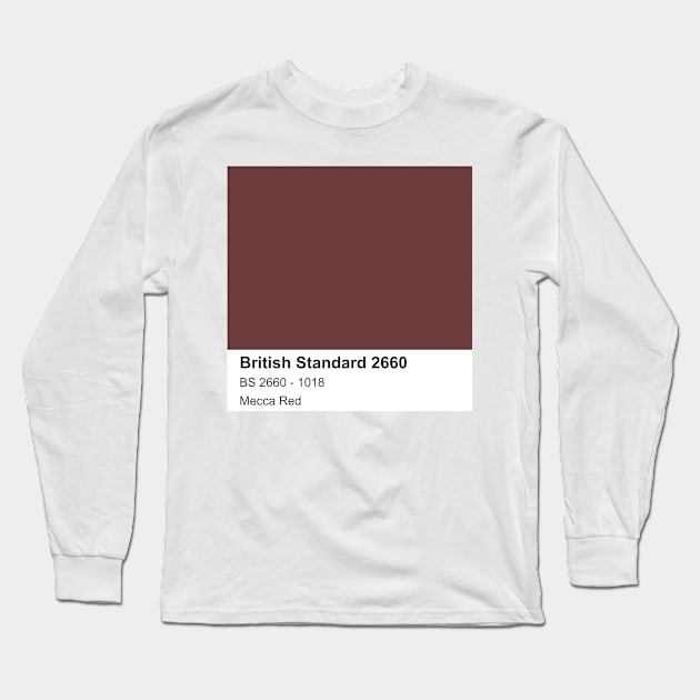 Mecca Red British Standard 1018 Colour Swatch Long Sleeve T-Shirt by mwcannon